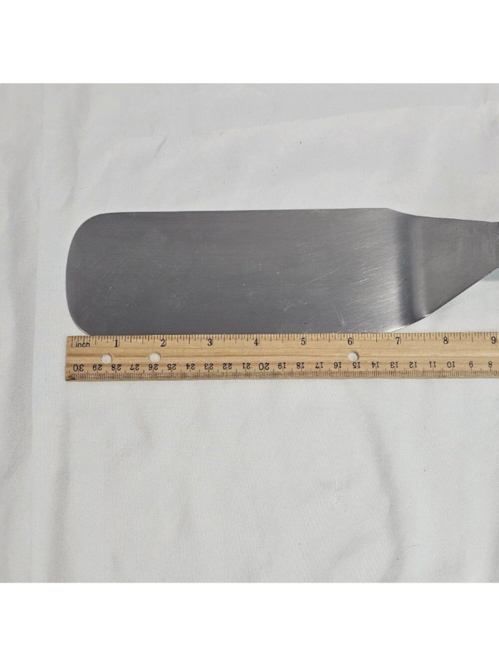 Vintage Wood Handle Stainless Steel Spatula 13"‎ Long Flat Blade Cooking Utensil - Picture 5 of 8